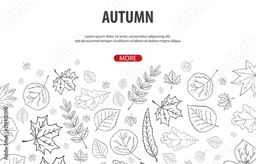 Autumn Backgrounds with Hand-draw Pumpkins. Thanksgiving day. For shopping sale  promo poster and frame leaflet  web banner. Vector illustration template.