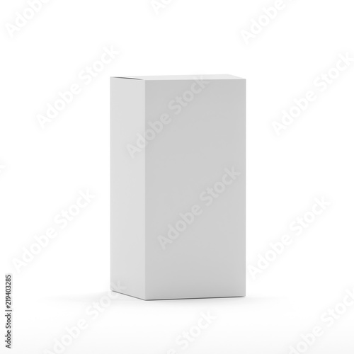 Packaging Box For Perfume, Tea, Medicine, Tooth Paste, Food And Cosmetic Products, Mock Up Template On Isolated White Background, Ready For Your Design Presentation, 3D Illustration