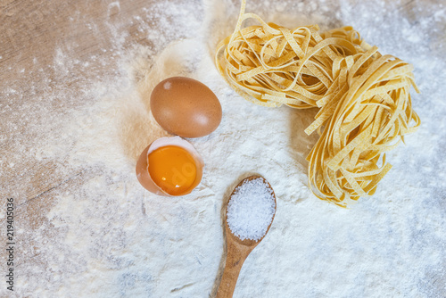 Handmade italian tagliatelle pasta