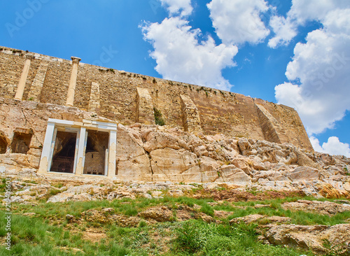 The Choragic monument of Thrasyllus  on the south slope of the Athenian Acropolis. Attica region, Greece. photo