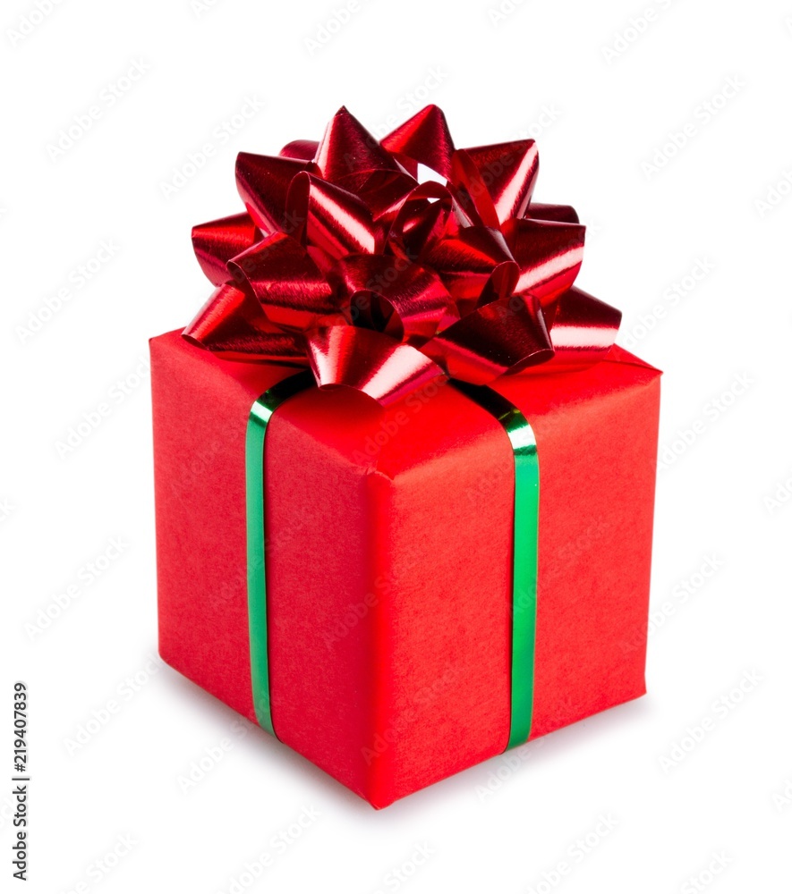 Obraz premium Present wrapped with a bow on it
