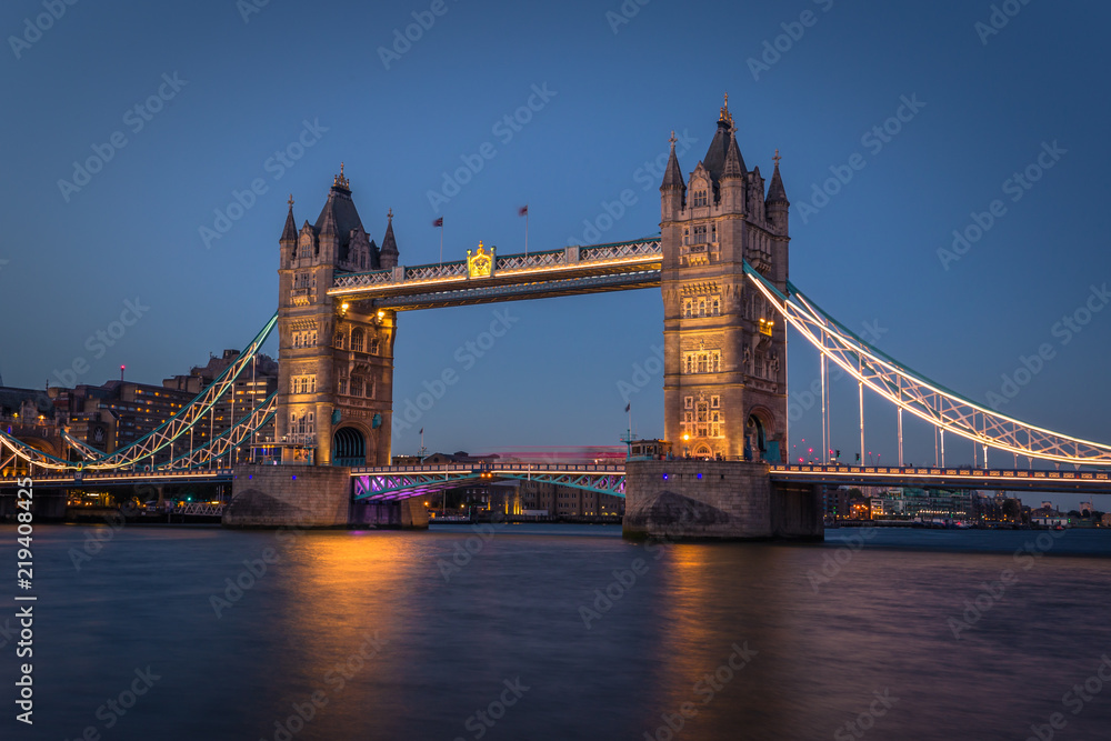 Obraz premium London - August 05, 2018: The Tower Bridge landmark in central London, England