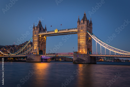 London - August 05  2018  The Tower Bridge landmark in central London  England