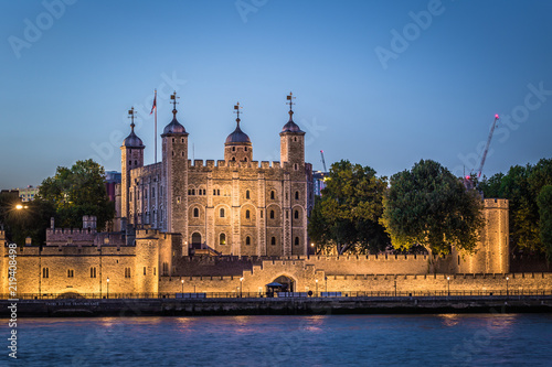 London - August 05, 2018: The Tower of London by the river Thames in London, England photo