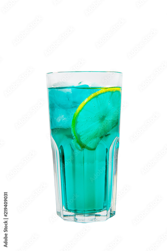 Summer cocktail on isolated white background Summer cocktail on isolated white background