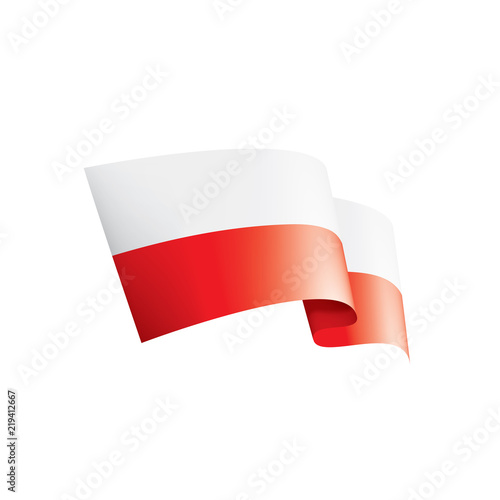 Poland flag, vector illustration on a white background