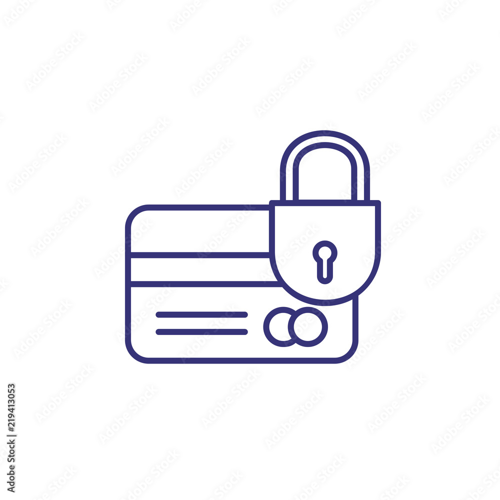 Credit card security line icon Credit card security line icon
