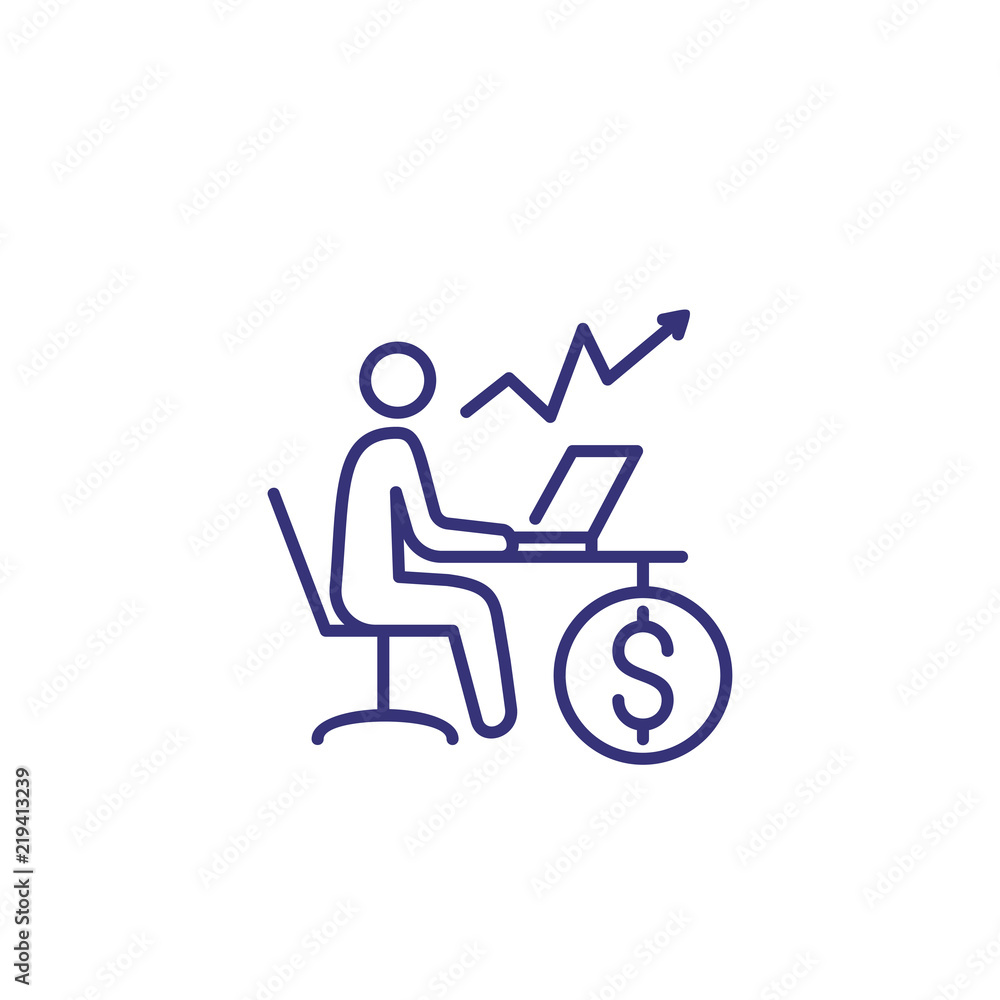 Financial trading line icon Financial trading line icon