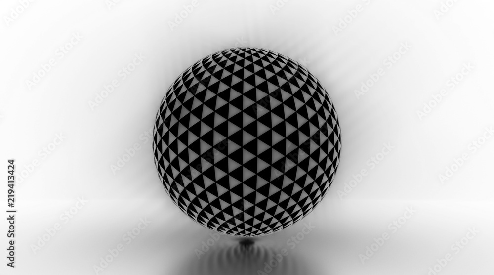 Glowing Triangle Light Sphere - 3D Illustration Glowing Triangle Light Sphere - 3D Illustration