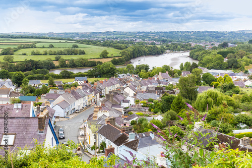 View on the town Cardigan and the river Teifi on he coast of Pembrokeshire, in Wales, UK