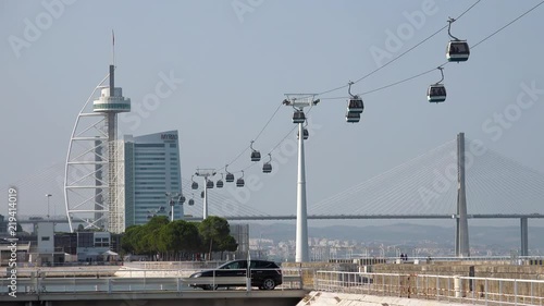 Wallpaper Mural Vasco da Gama Tower and funicular on embarkment of Portugal capital Lisbon Torontodigital.ca