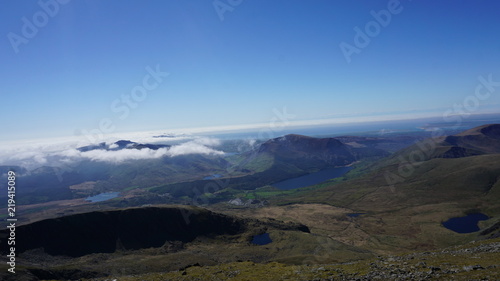 Blick vom Mount Snowdon im Snowdonia Nationalpark  Wales