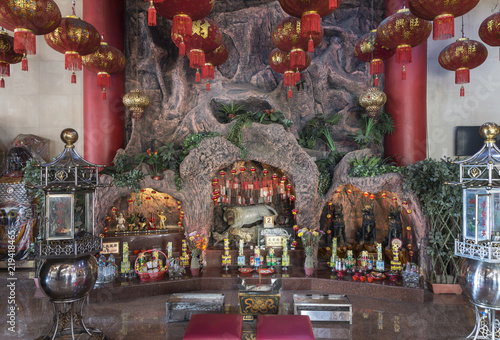 Cuadro en lienzo Sulawesi, Makassar;    Istana Naga Sakti Klenteng Xian Ma    Buddhistischer Tempel, auch Drachenpalast genannt