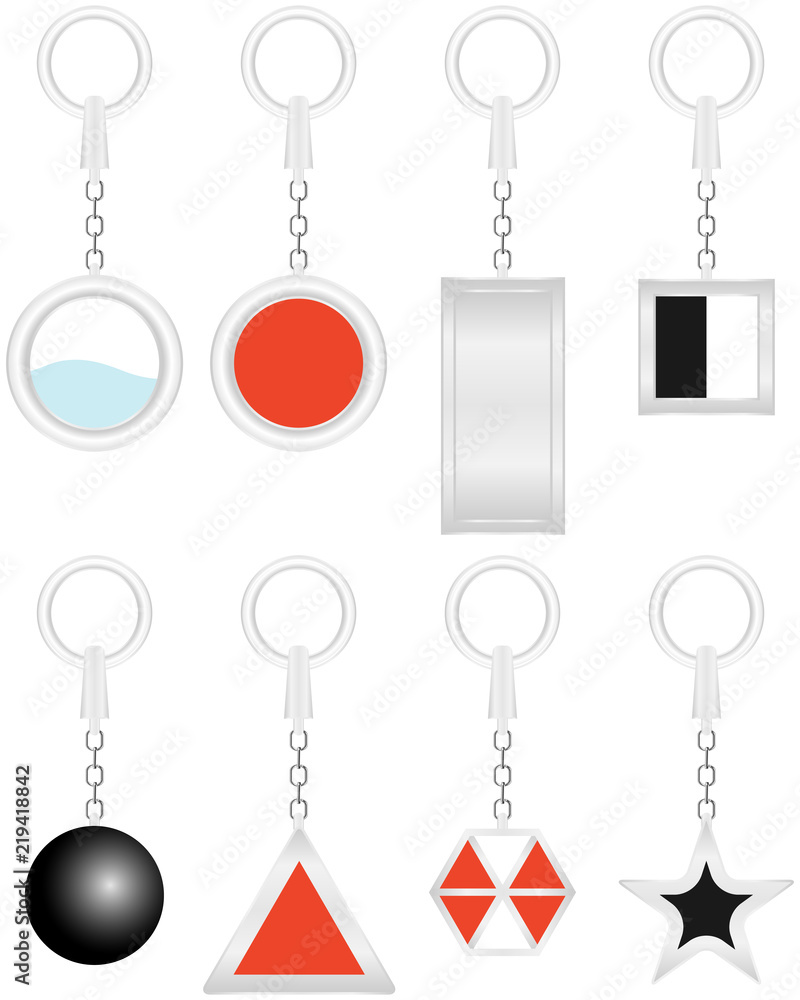 Keychain, realistic keychains. Flat design, vector illustration, vector. Keychain, realistic keychains. Flat design, vector illustration, vector.