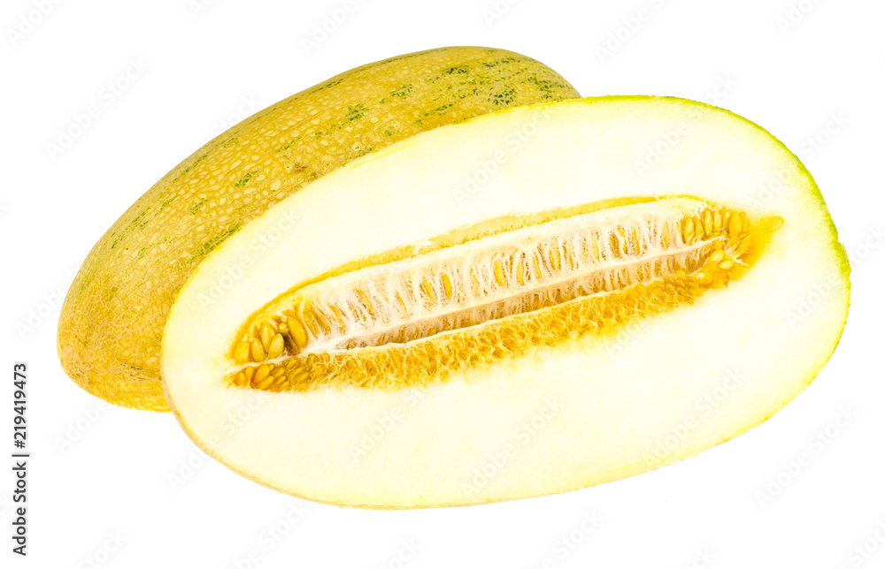 Half-cut ripe juicy melon Half-cut ripe juicy melon