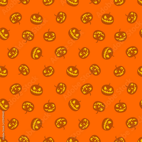 Seamless pattern of pumpkins, haloween. Vector illustration.