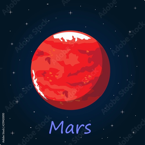 Fototapeta Naklejka Na Ścianę i Meble -  Mars is the fourth planet from the Sun and the second-smallest planet in the Solar System after Mercury.