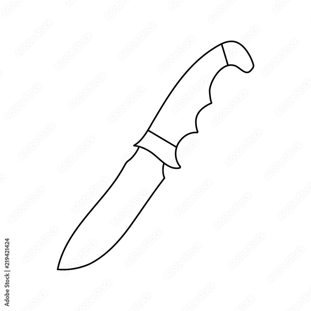 Obraz premium Flat design icon of hunting knife ui colors