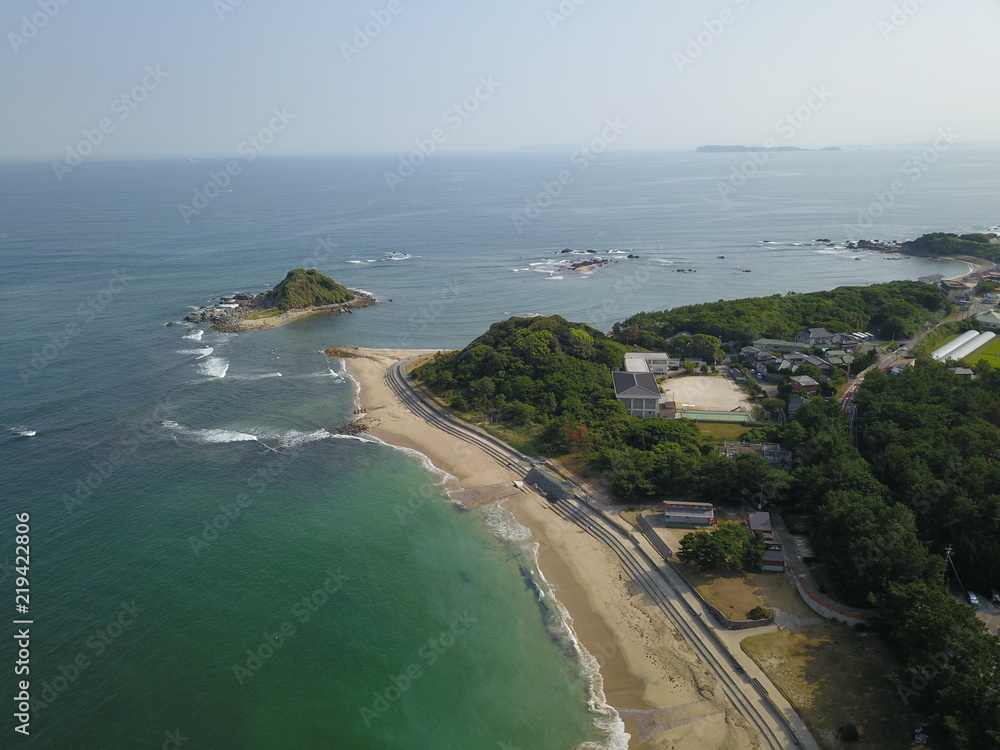 志賀島　海水浴場　上空３