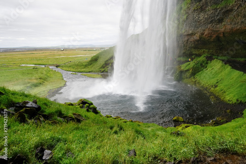 Beautiful waterfall Seljalandsfoss in Iceland