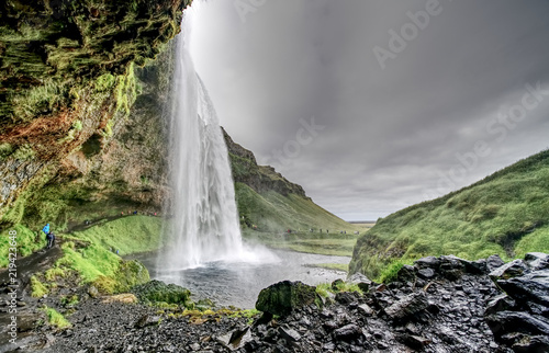 Beautiful waterfall Seljalandsfoss in Iceland