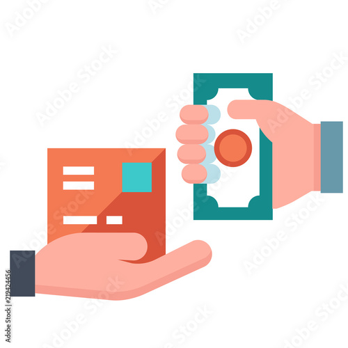 Cash on delivery flat illustration