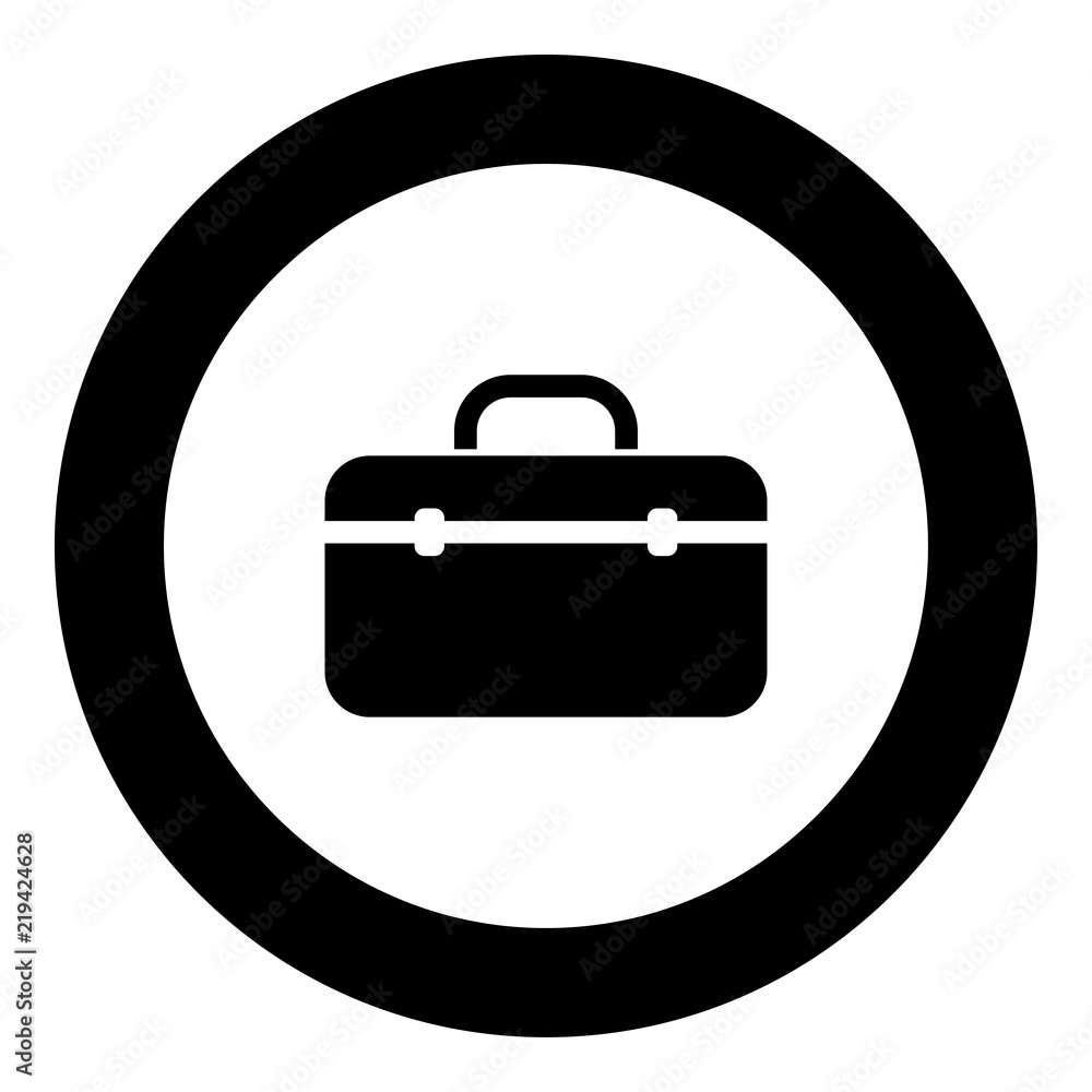 Tool box professional icon black color in round circle