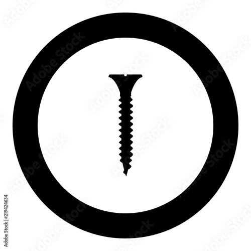 Screw icon black color in round circle