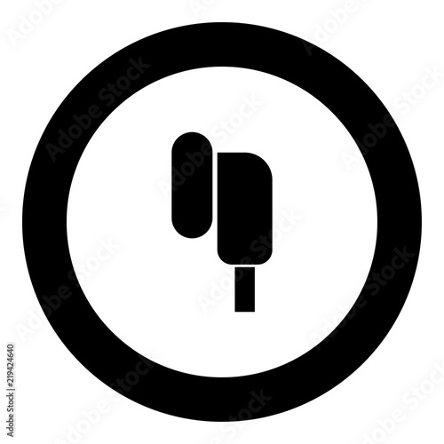 Eearphone plug icon black color in round circle