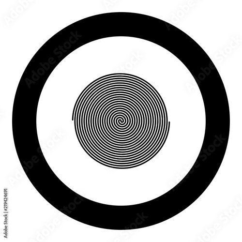 Spiral icon black color in round circle