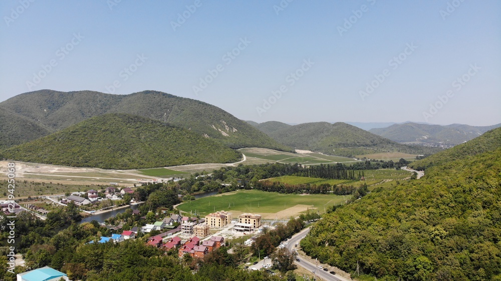 Aerial view of the village.
