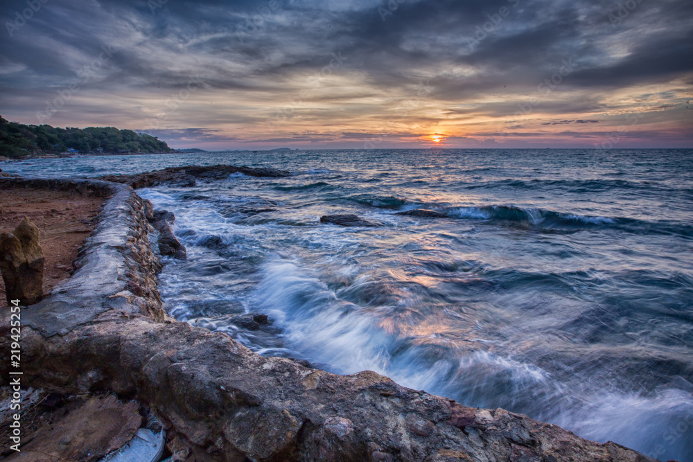 Morning sunrise on the beach.