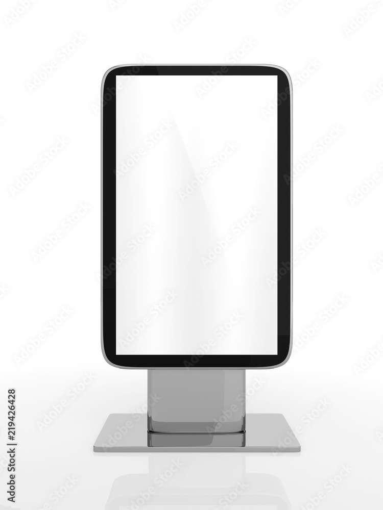 Outdoor Advertising Stand Display (empty banner lightbox) - mockup template isolated on white. 3D rendering Outdoor Advertising Stand Display (empty banner lightbox) - mockup template isolated on white. 3D rendering