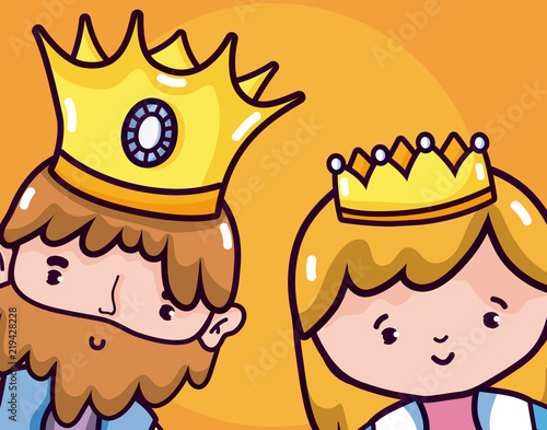 Cute king and queen cartoons