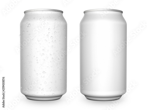 Aluminum cans on white background For design