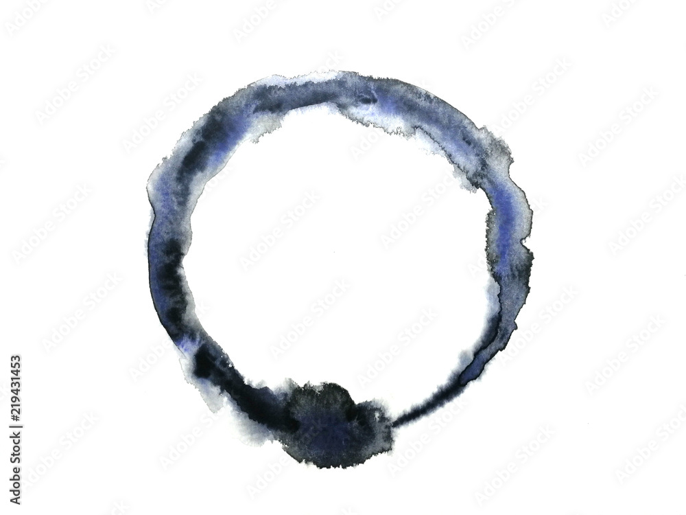 watercolor circle zen symbol isolated on white background.hand drawn. - obrazy, fototapety, plakaty 