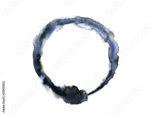 watercolor circle zen symbol isolated on white background.hand drawn. photo