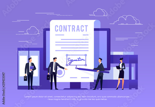 Vector concept of e-signature.