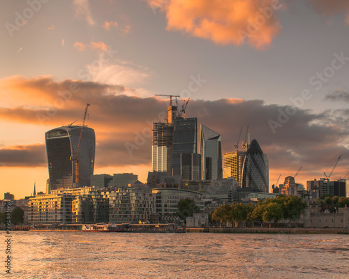 City of London at sunset