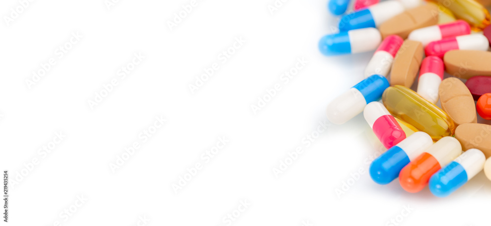 variety of pills capsules panorama background variety of pills capsules panorama background