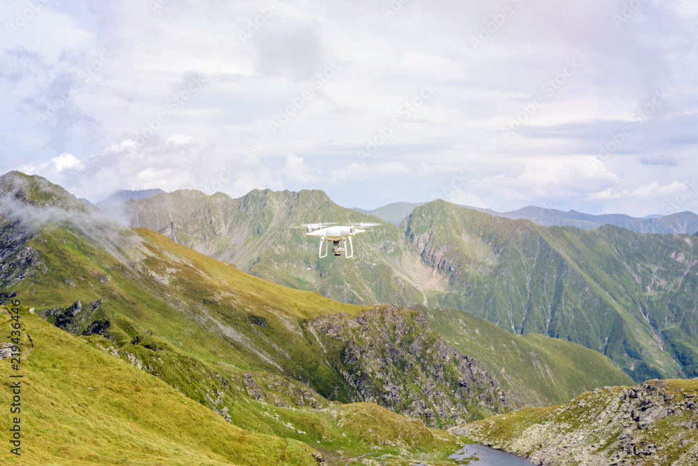 Drone flying in Fagaras Mountains
