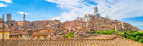 A great panorama of the historic part of one of the most beautiful cities of Tuscany, the city of Siena. Italy. Europe photo