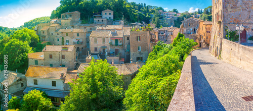 Foto medieval city at sunset, Tuscany. Italy