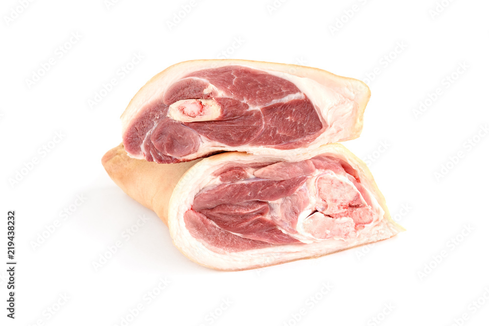 Raw pork knuckle isolated on white background Raw pork knuckle isolated on white background
