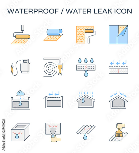 waterproof water leak icon
