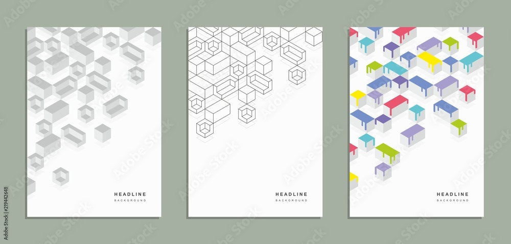 Geometric brochure, flyer, template, corporate identity.