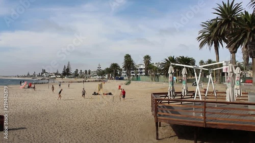 Namibia, Africa - a game of volleyball on the Atlantic coast photo