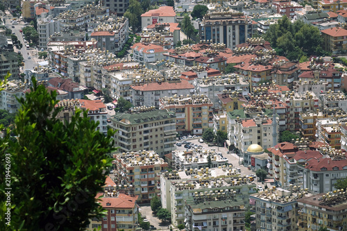 Panorama of the city. Numerous houses of the coastal city. The view from the height of bird flight. © andreysha74
