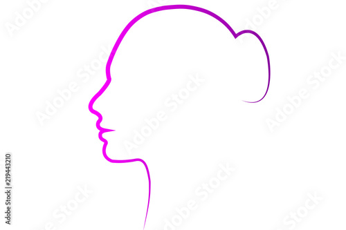 Silueta del perfil de una mujer.
