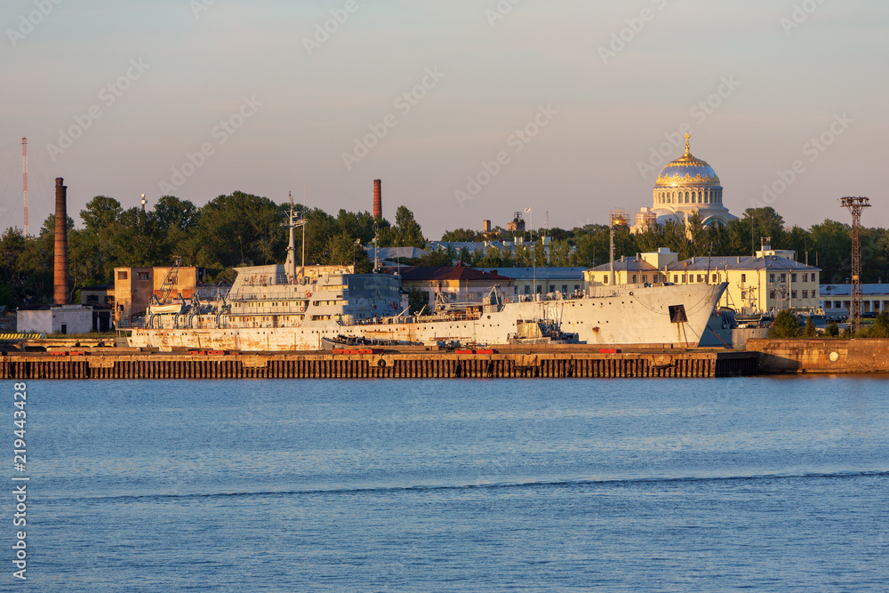 Kronstadt is a city and former fortress on the Baltic Sea island Kotlin off Saint Petersburg in Russia.
